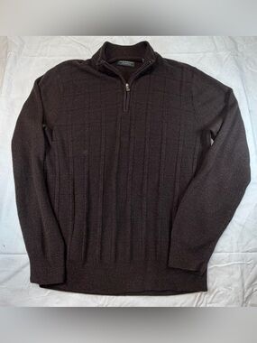 John Bartlett Men's Brown Half-Zip Sweater
